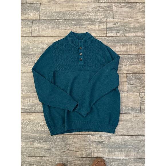 Tommy Bahama Men's Seaway Sorrento Beach Button Up Mock Neck Sweater Size XL - Picture 9 of 10